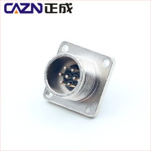 IP67 Proportional Valve Connector 7Pin Square Metal Male Panel Mount Socket Connector for Servo
